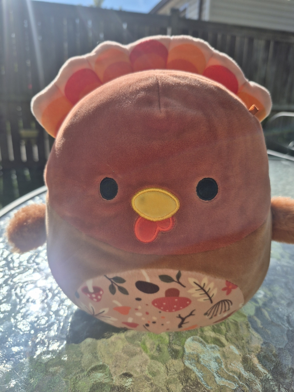 Squishmallows Brown Turkey Plush with Orange & Yellow Accents